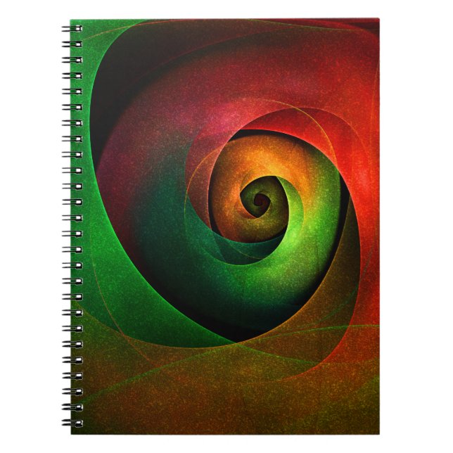 Carnet Rouge Vert Floral Moderne Art Abstrait Motif #21 (Devant)