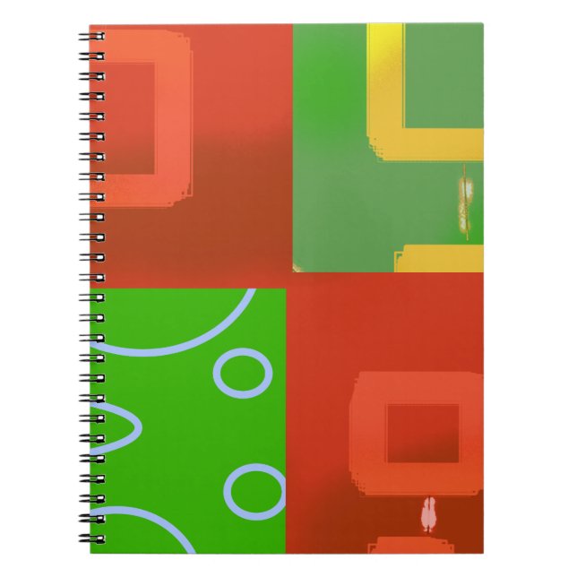 Carnet Rouge Vert Géométrique de Noël  (Devant)
