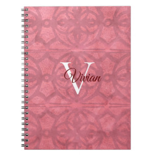 Carnet Rouge victorien rose