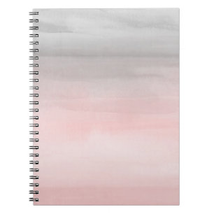Carnet Rougeissant Rose & Gris Aquarelle Moderne Dégradé 