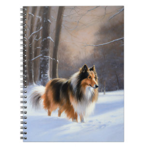 Carnet Rough Collie Laisser Neige Noël