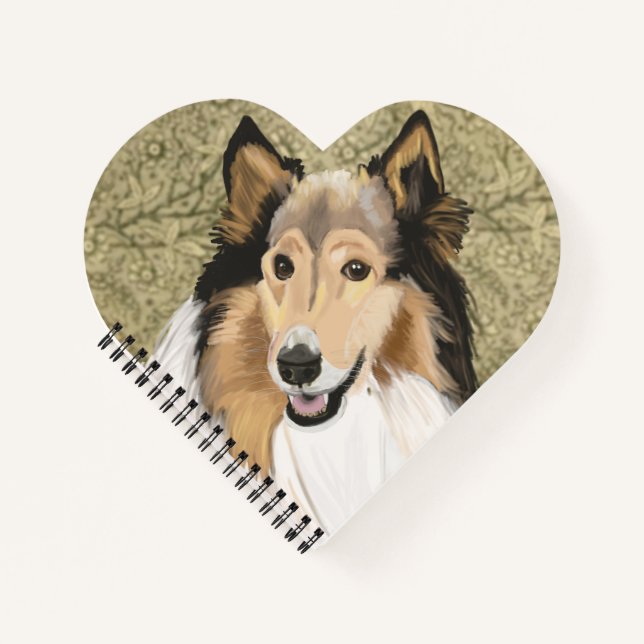 Carnet Rough Collie, Long Haired Collie Portrait (Devant)