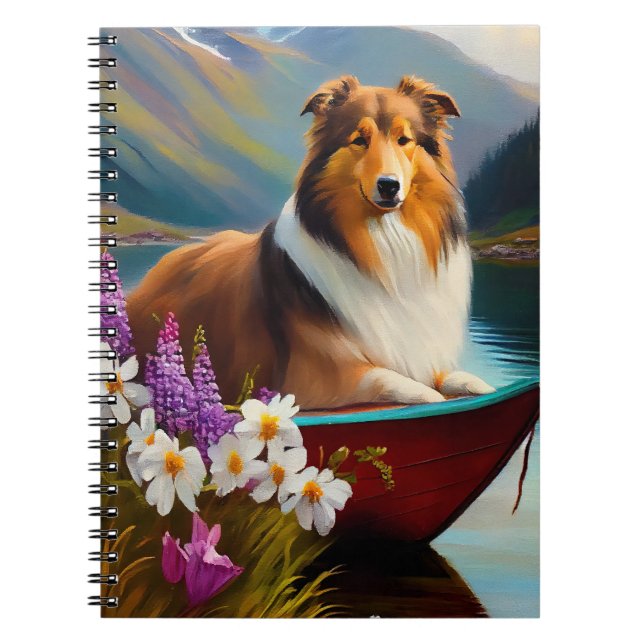 Carnet Rough Collie sur une pagaie : une aventure Pittore (Devant)