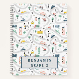 Carnet Routes de voitures de dessin animé pour enfants mi