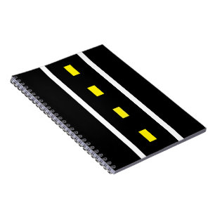 Carnet routier à deux voies (noir, blanc et jaune)