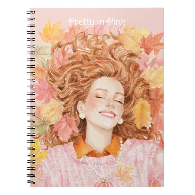 Carnet Roux Vert Jaune Rose Feuilles (Devant)