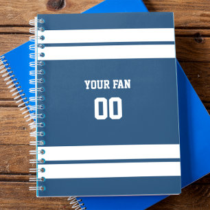 Carnet Royal Blue & White Football Team Personalized