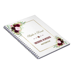 Carnet Royal Burgundy Marsala Floral Wedding planner