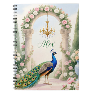 Carnet "Royal Peacock Garden" Personalized Spiral Noteboo