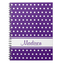 Royal Purple White Polka Dot Stripe Nom du script