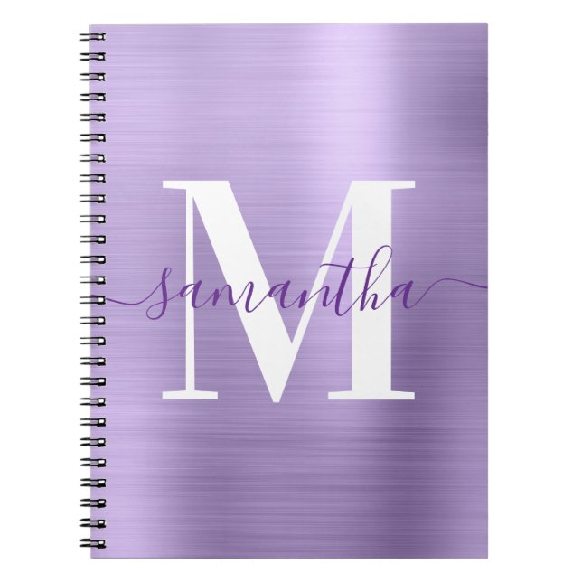 Carnet Royal violet et blanc Monogramme Pale Shimmer (Devant)