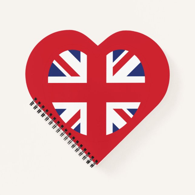 Carnet Royaume-Uni Union Jack Flag Heart (Devant)