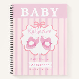 Carnet Ruban à nœud C'est une fille Baby Daily Record