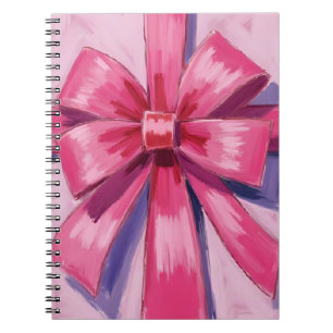 Carnet Ruban à noeud rose joli aquarelle