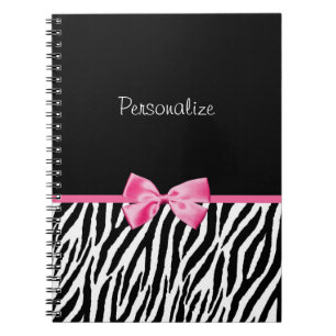 Carnet Ruban noir et blanc à la mode de rose d'impressio