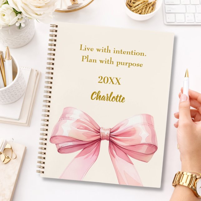 Carnet Ruban rose beige citation (Créateur téléchargé)