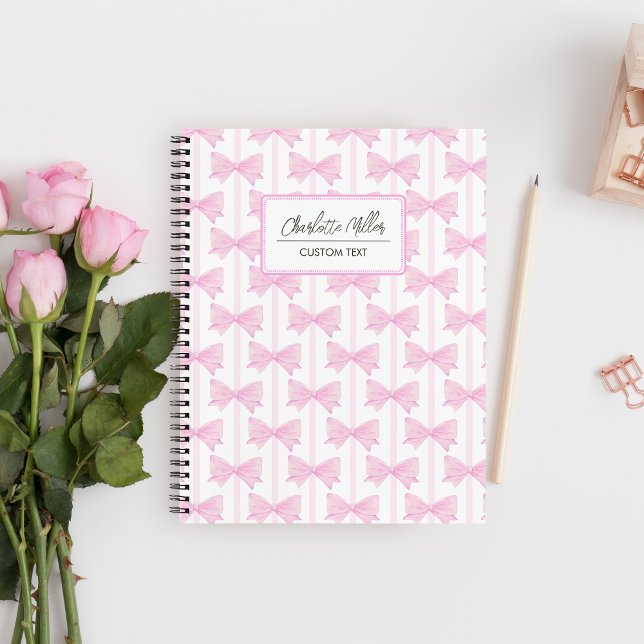 Carnet Rubans roses spirale coquette prépa  (Créateur téléchargé)