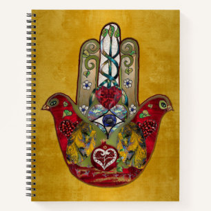 Carnet Ruby Pomegranate Heart Red Bird Hamsa