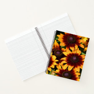 Carnet Rudbeckias Fleuris Jaune et Bronze