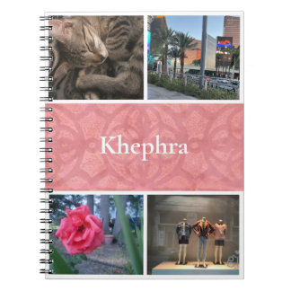 Carnet Ruddy Pink Batik Collage et nom