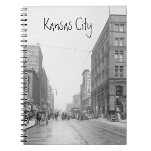 Carnet Rue Walnut de la ville Vintage de Kansas en 1906