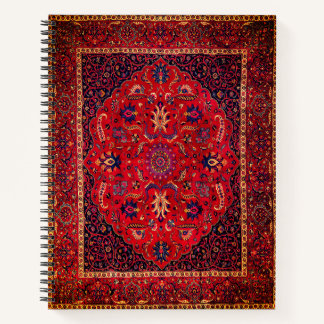 Carnet Rug perse rouge de Mashhad