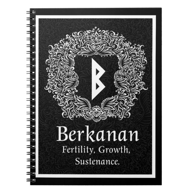 Carnet Rune Berkanan /Fertilité / Version noire (Devant)