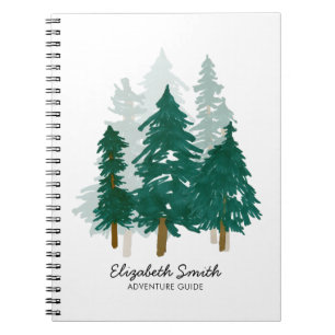 Carnet Russe Aquarelle Pine Forest Woods Nom du script