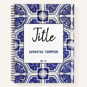 Carnet Russe Vintage Portugais Carreaux Motif Croquis ou