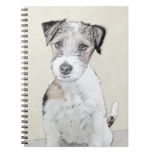 Carnet Russell Terrier Peinture rugueuse - Art Chien orig (Devant)