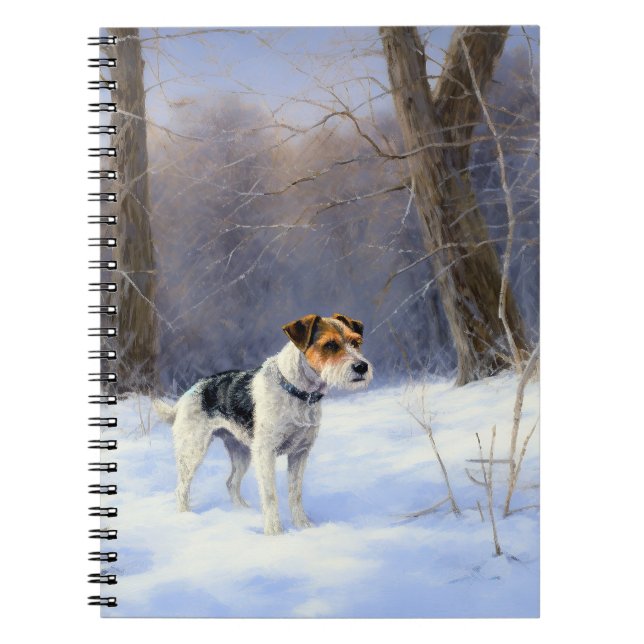 Carnet Russell Terrier Qu'il neige Noël (Devant)