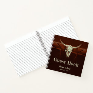 Carnet Rustic Bull Skull Mariage Western Brown Pays