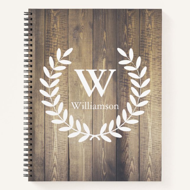 Carnet Rustic Country White Laurels & Barn Wood (Devant)