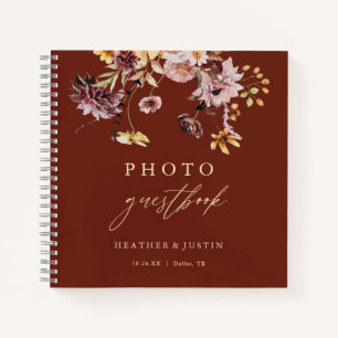 Carnet Rustic Fall Floral Mariage Photo Guestbook
