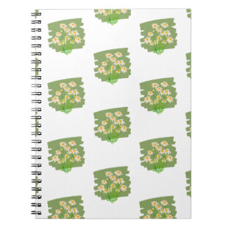 Carnet Rustic Floral Design on Green Background