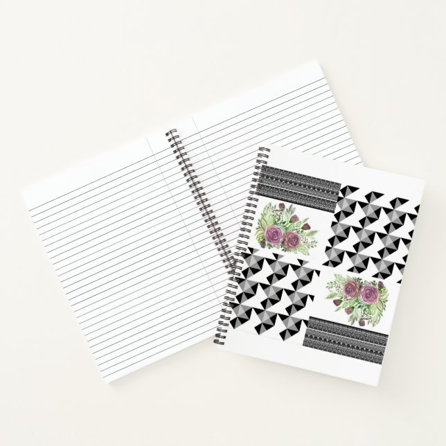 Carnet Rustic, patchwork, rose (Intérieur)