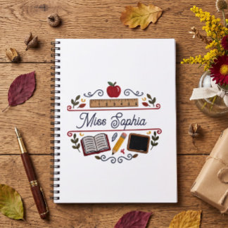 Carnet Rustic Teacher Appreciation Custom Spiral Notebook