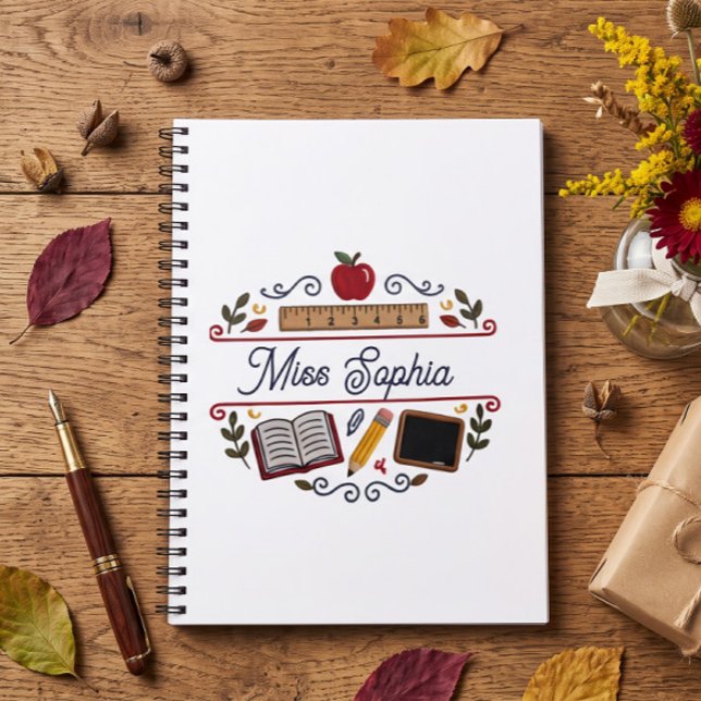 Carnet Rustic Teacher Appreciation Custom Spiral Notebook (Créateur téléchargé)