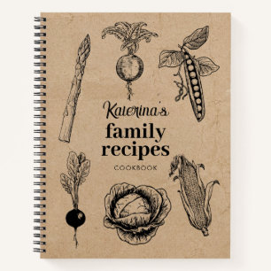 Carnet Rustic Vintage Illustration Doodles Recette