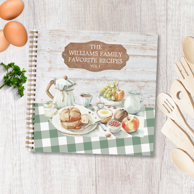 Carnet Rustic Wood Farmhouse Food Family Recette (In situ)