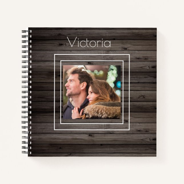 Carnet Rustic Wood Nom de la photo Pays (Devant)