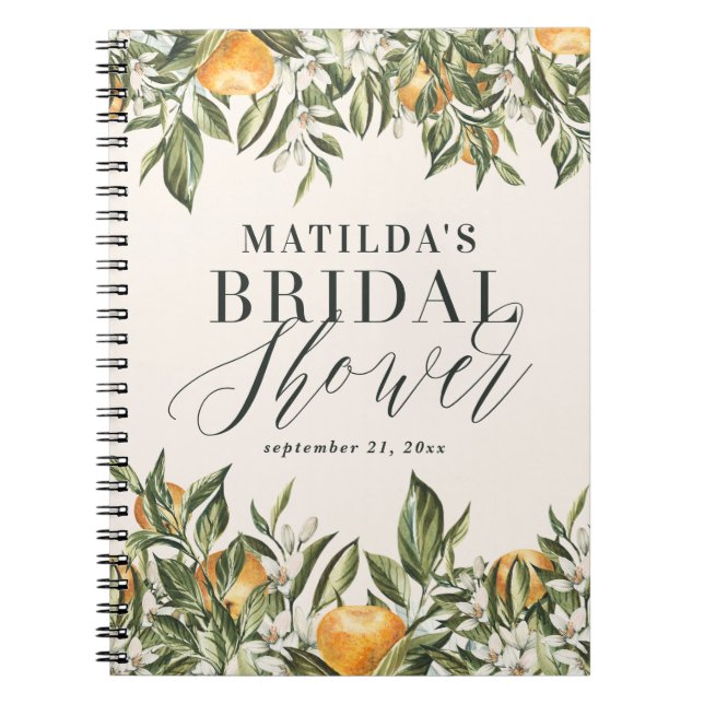 Carnet Rustique agrumes nuptiale douche botanique floral  (Devant)