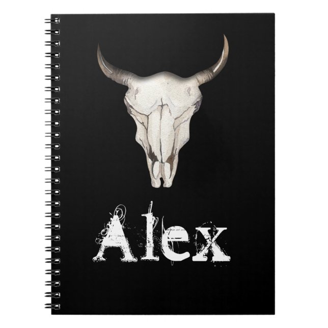 Carnet Rustique Boho Cow Bull Horns Pays de l'Ouest (Devant)