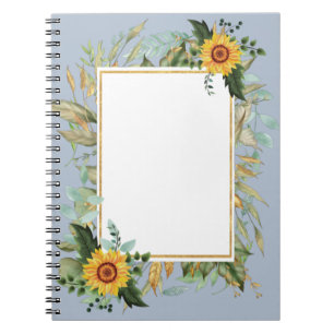 Carnet Rustique BOHO Sunflowers Mariage de verdure