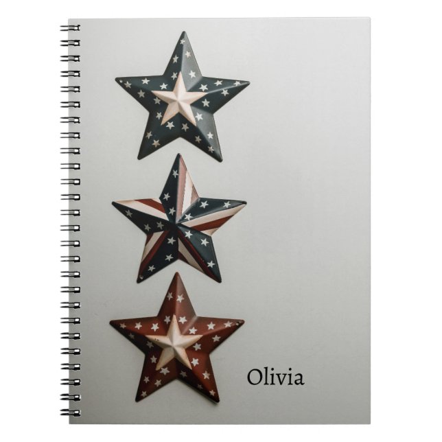 Carnet Rustique Patriotique Star - American Design (Devant)