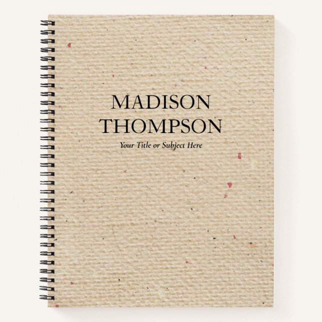 Carnet Rustique Vintage Beige Papier Moderne & Ancien (Devant)