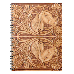 Carnet rustique western country cuir cheval équestre