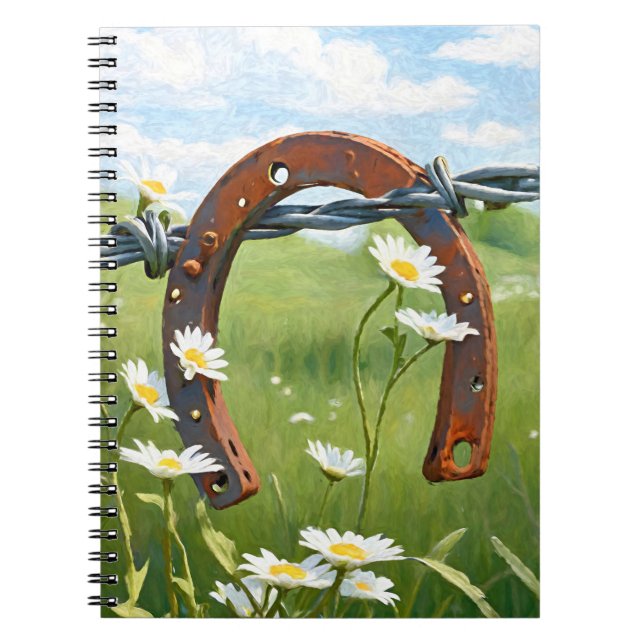 Carnet Rusty Horseshoe et White Daisies (Devant)