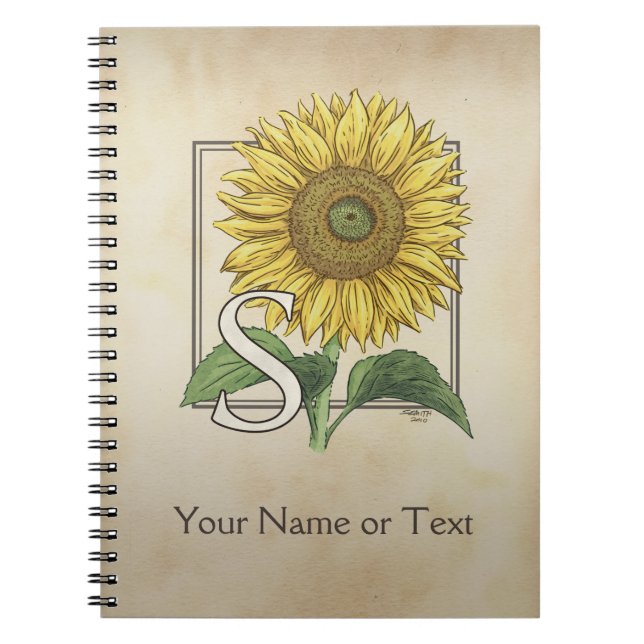 Carnet S personnalisé pour le monogramme de fleur de (Devant)