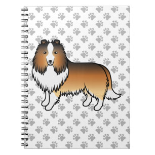 Carnet Sable Shetland Sheepdog Cartoon Chien et pattes
